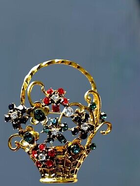 Floral Basket Brooch
